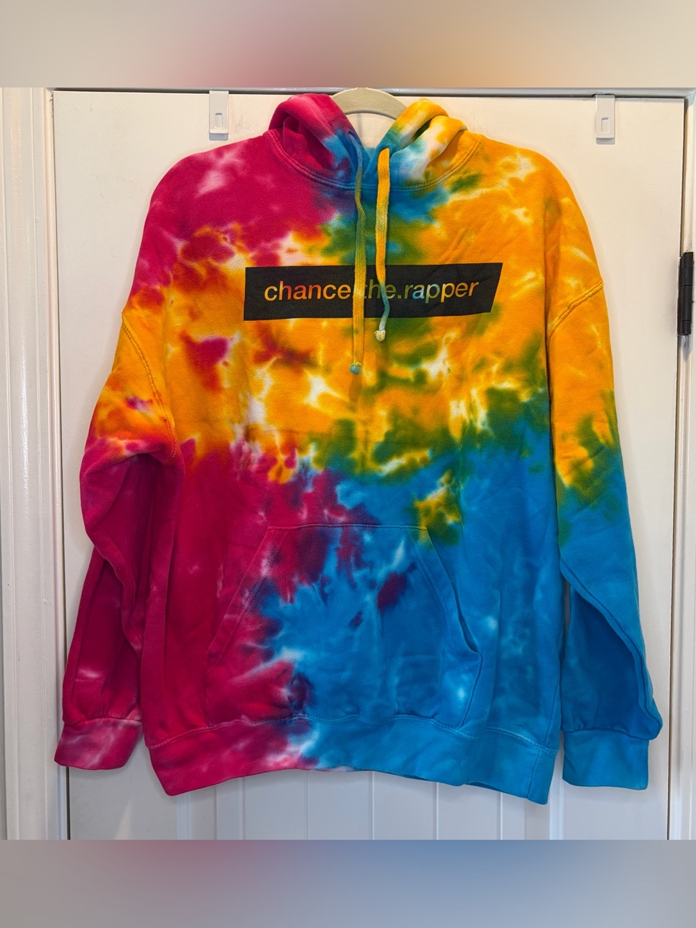 Chance the Rapper Tie Dye Hoodie Rainbow Colortone Pullover Large
